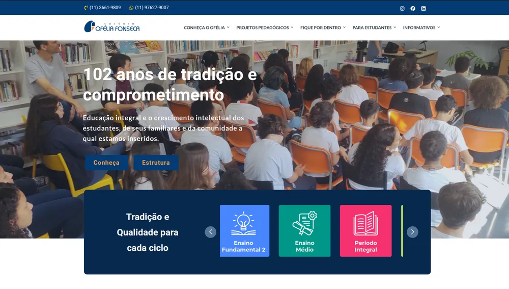 Loja Colégio Ofélia Fonseca desenvolvida pela Inventando Sites