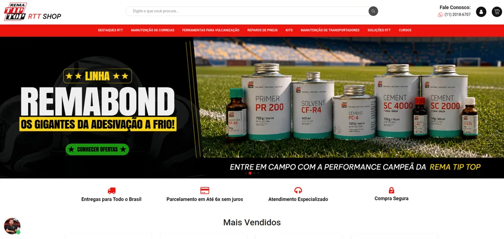 Loja RTT Shop (Rema Tip Top) em Magento 2, projeto da Inventando Sites