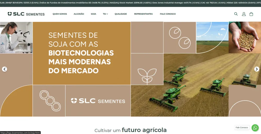 Loja SLC Sementes desenvolvida pela Inventando Sites